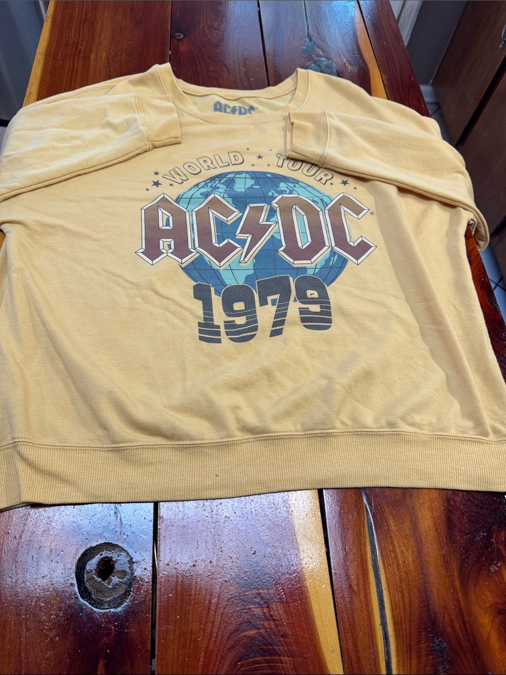 AC/DC Yellow Graphic 'World Tour 1979' Sweatshirt